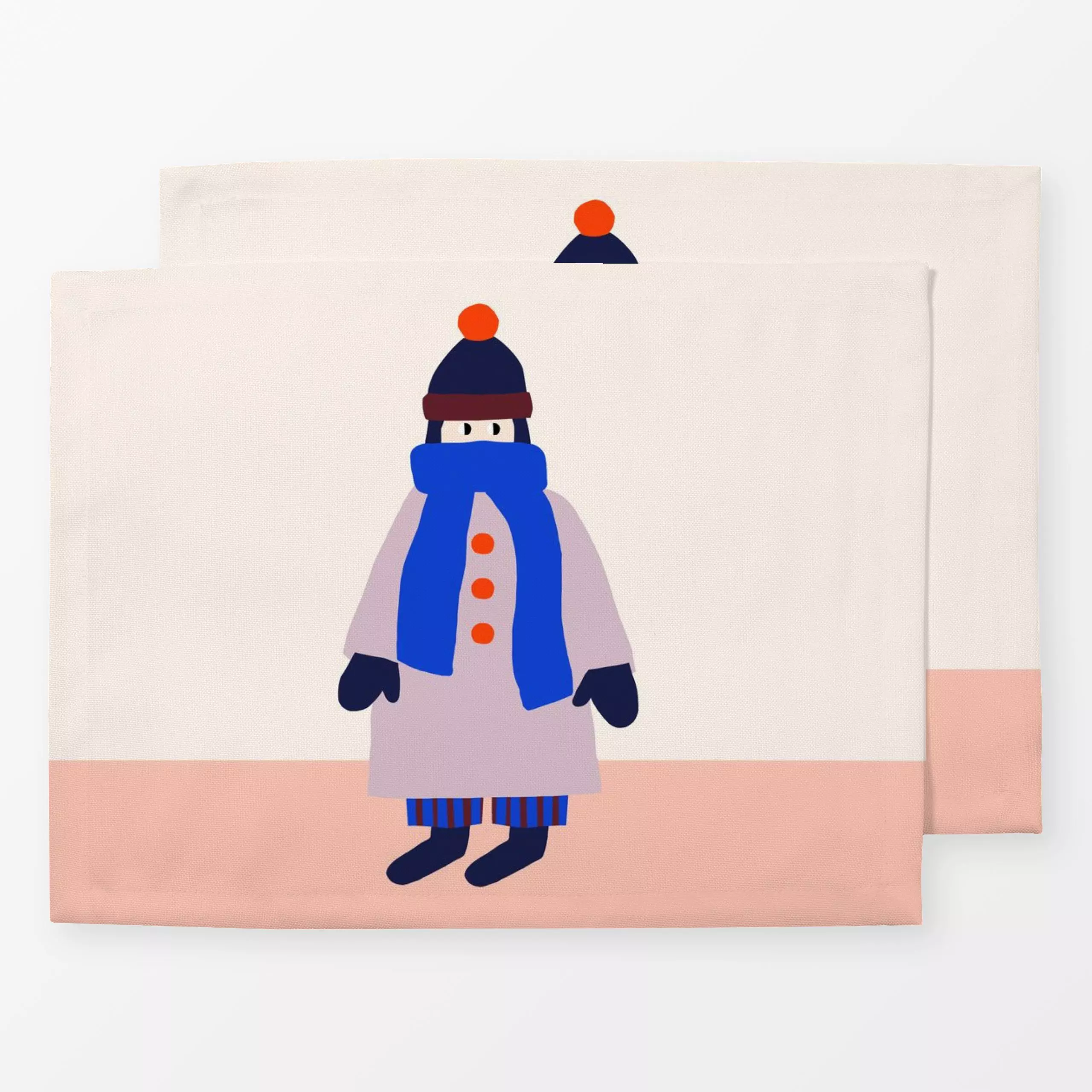 Tischset Frau mit Schal und Mütze - Winter - von „Maren Gross "; Frauenpower, winterdeko, geschenkidee, Dekokissen, froheWei...