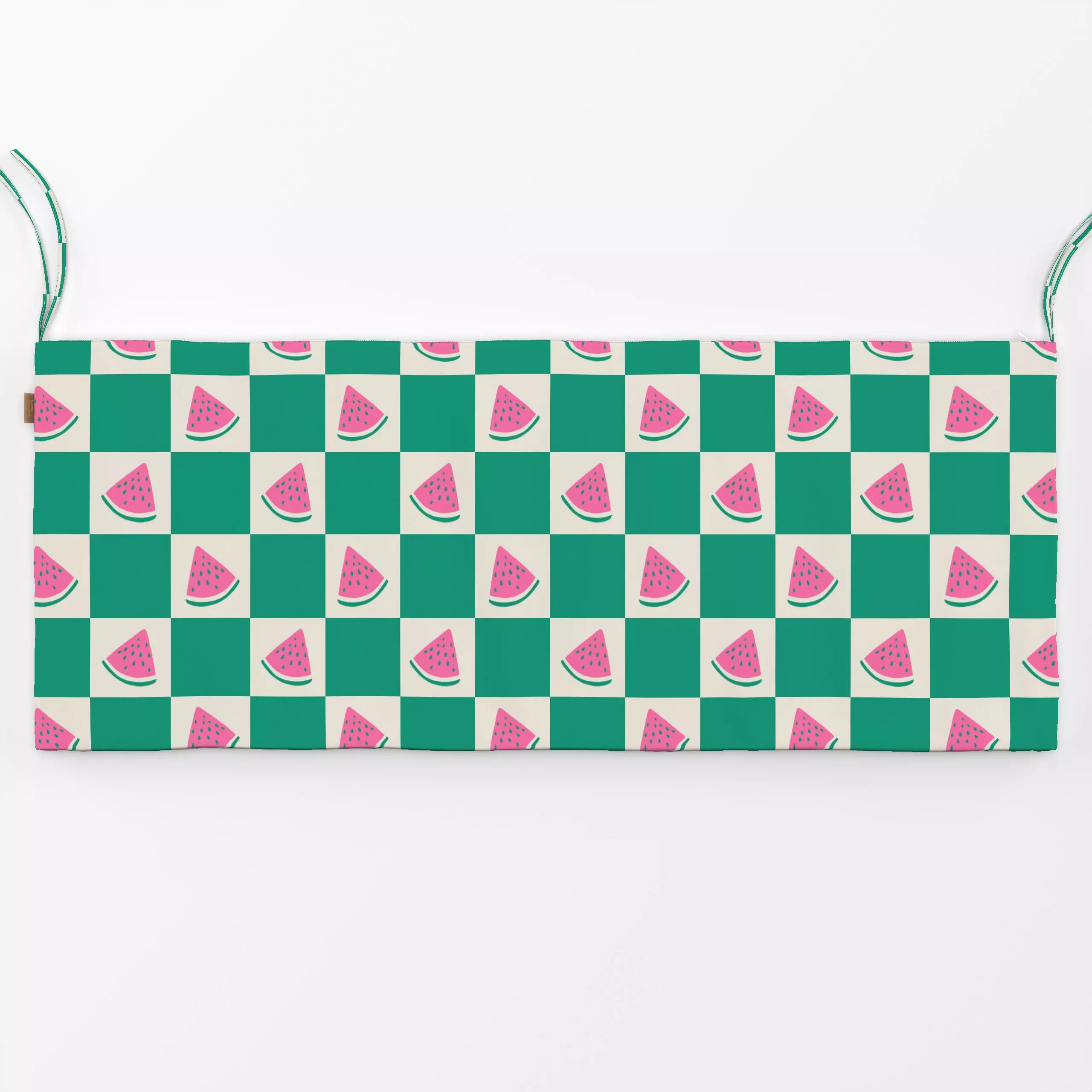 Bankauflage Checks Watermelon Green - Sommer, Symbole & Muster, Früchte - von „textilwerk"; Illustration, Sommer, trend, pin...