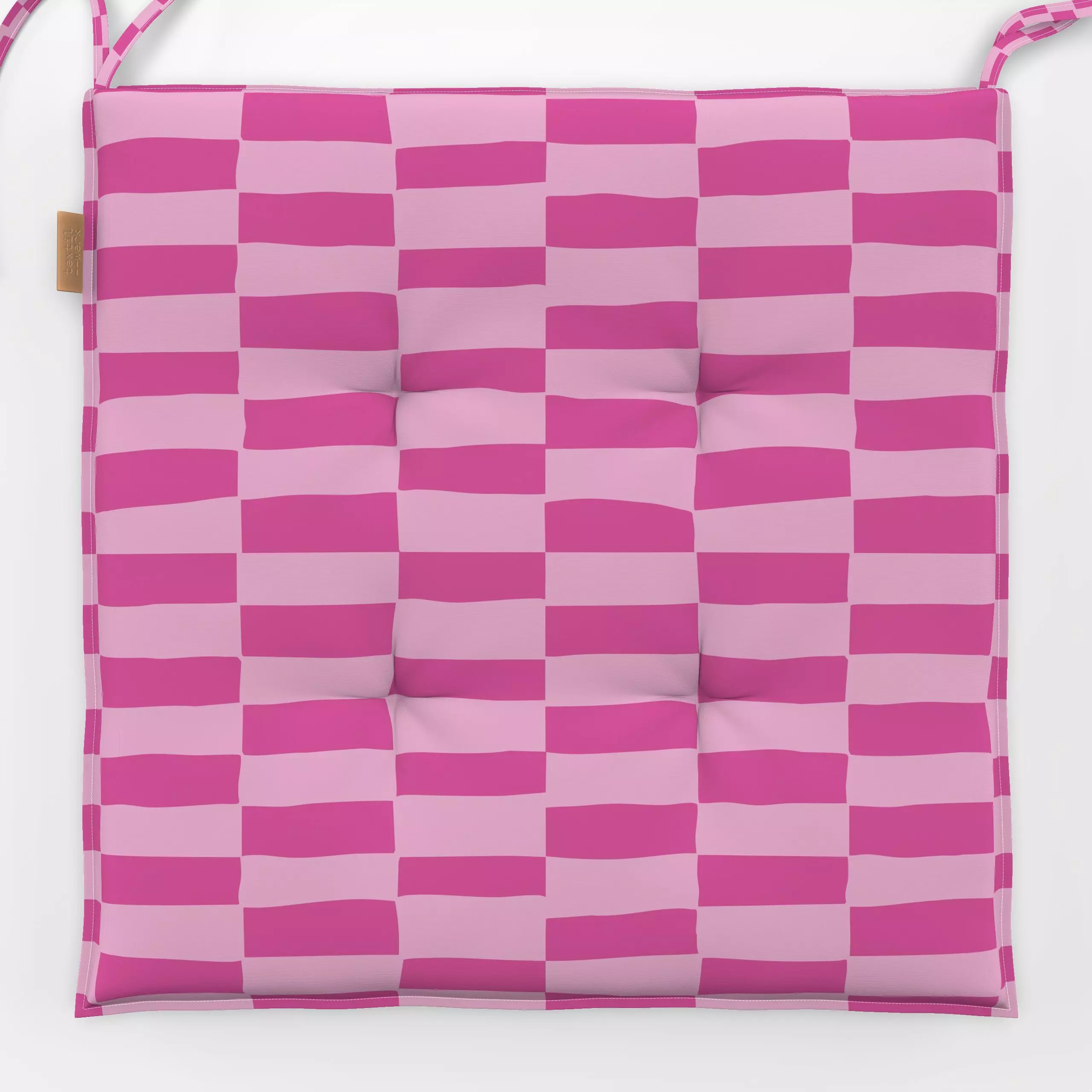Sitzkissen Schachbrett Muster pink rosa - Sommer, Symbole & Muster - von „Carolin Vonhoff"; Muster, Garten, Sommer, formen, ...