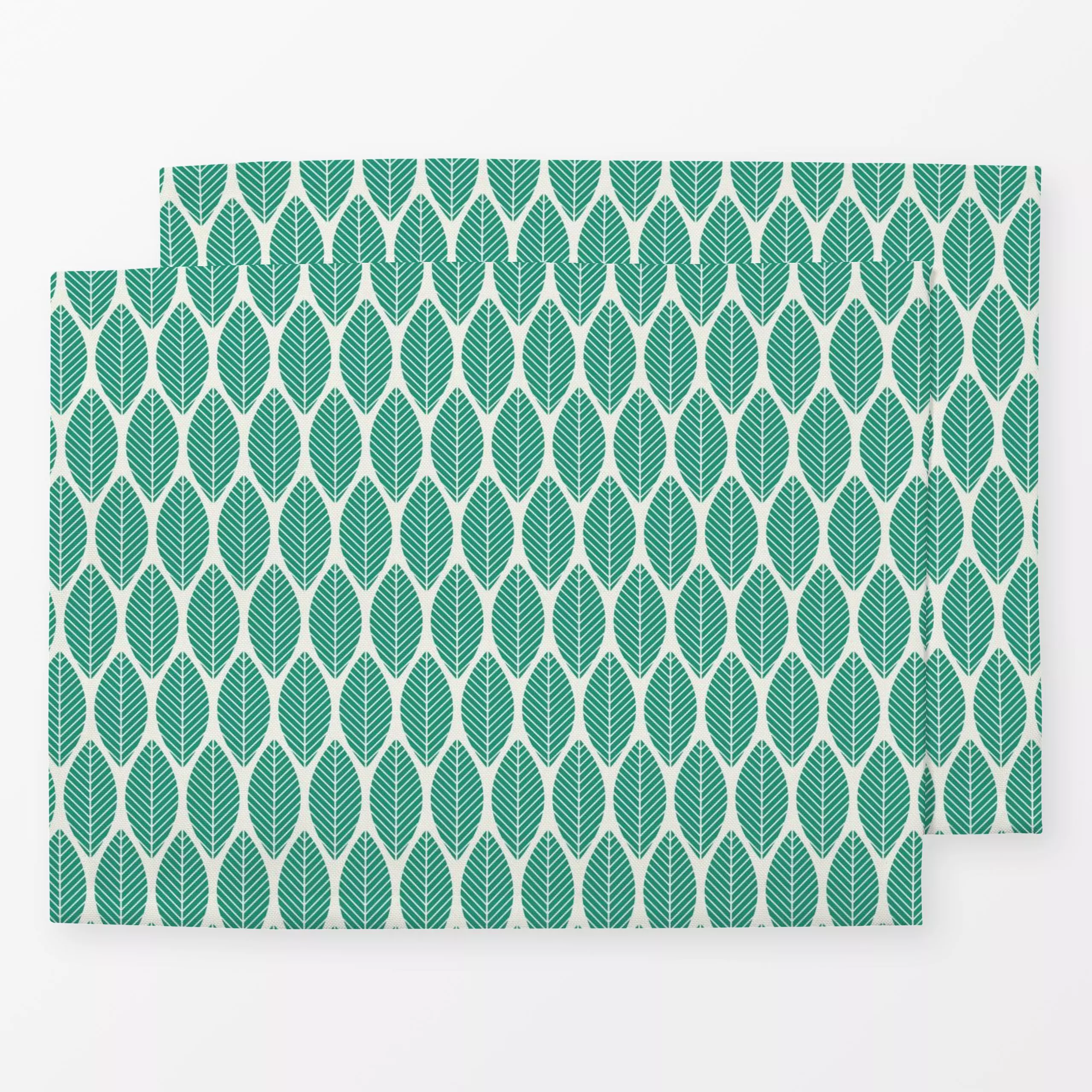 Tischset Palmenblätter Türkis, Blumen, tropisch, gemustert, Sommer, von DEINKI Studio