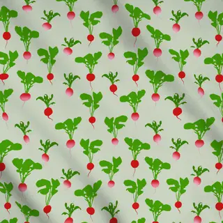 Meterware Radieschenmuster Grün