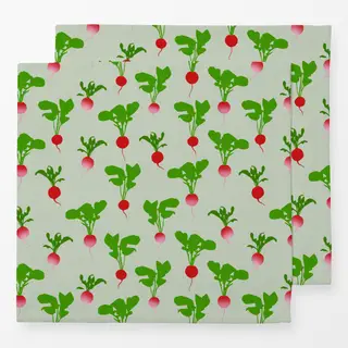 Servietten Radieschenmuster Grün