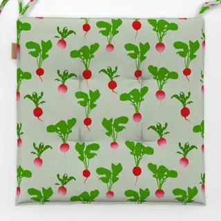 Sitzkissen Radieschenmuster Grün
