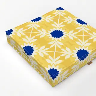 Bodenkissen Azujelo Muster 11 gelb blau