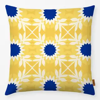 Kissen Azujelo Muster 11 gelb blau