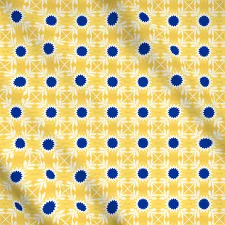 Meterware Azujelo Muster 11 gelb blau