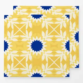 Servietten Azujelo Muster 11 gelb blau