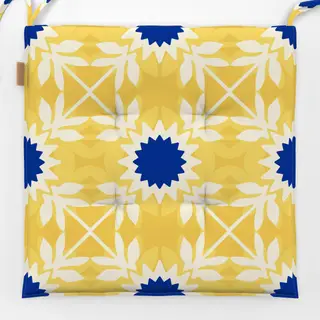 Sitzkissen Azujelo Muster 11 gelb blau
