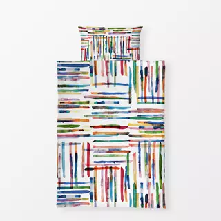 Bettwäsche Bunt Minimal Streifen Aquarell