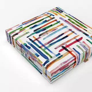 Bodenkissen Bunt Minimal Streifen Aquarell