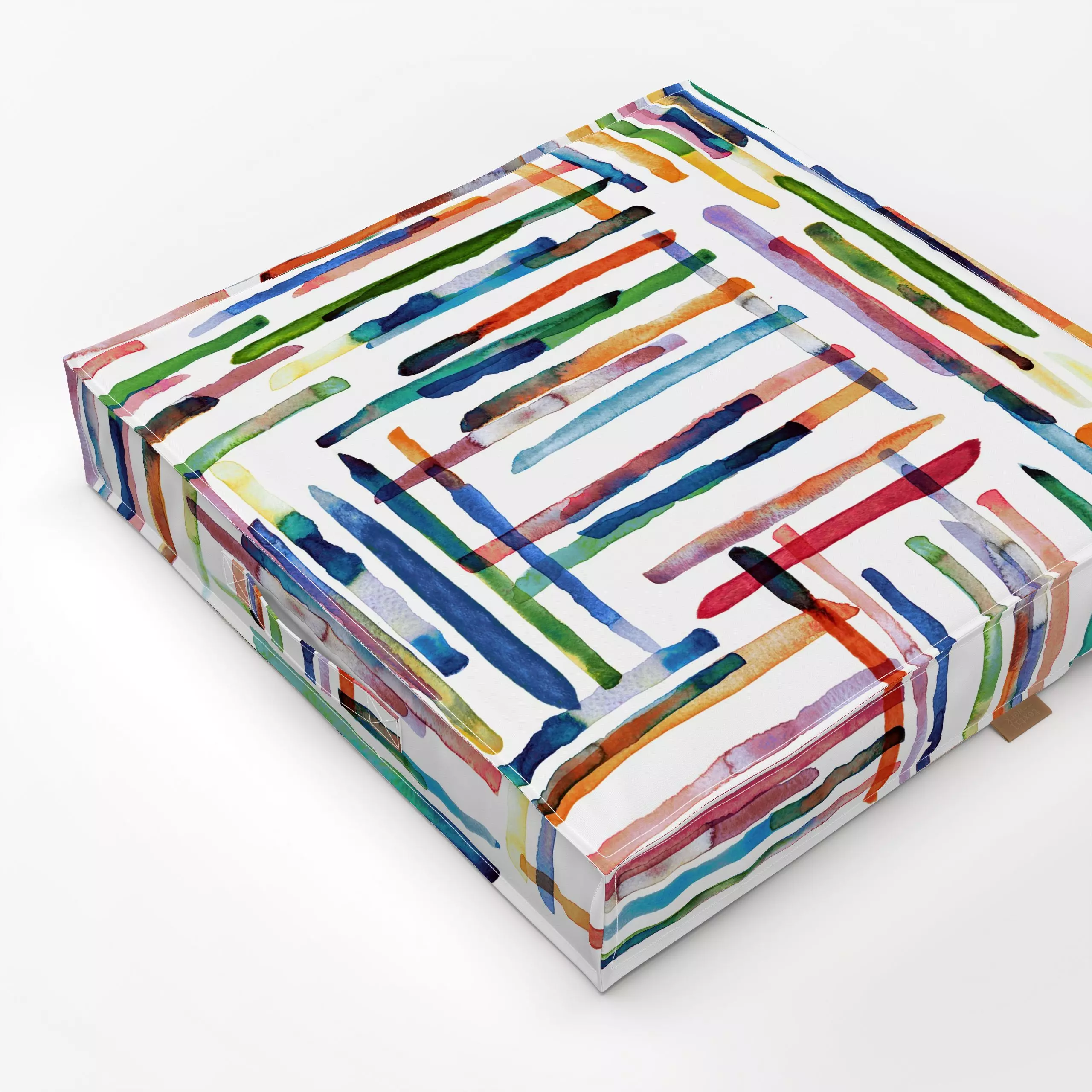 Bodenkissen Bunt Minimal Streifen Aquarell - Kinderzimmer & Motive für Kinder, Symbole & Muster, Retro & Vintage - von „Nino...