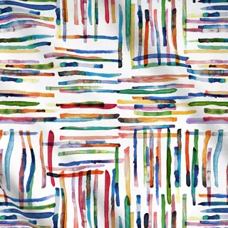 Meterware Bunt Minimal Streifen Aquarell