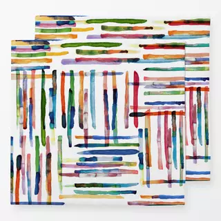 Servietten Bunt Minimal Streifen Aquarell