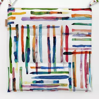 Sitzkissen Bunt Minimal Streifen Aquarell