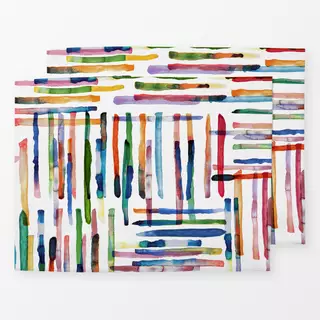 Tischset Bunt Minimal Streifen Aquarell