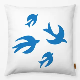 Kissen Fliegende Vögel hellblau
