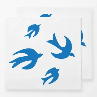 Servietten Fliegende Vögel hellblau