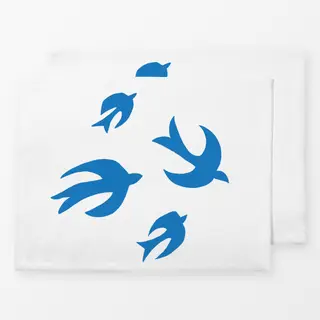 Tischset Fliegende Vögel hellblau
