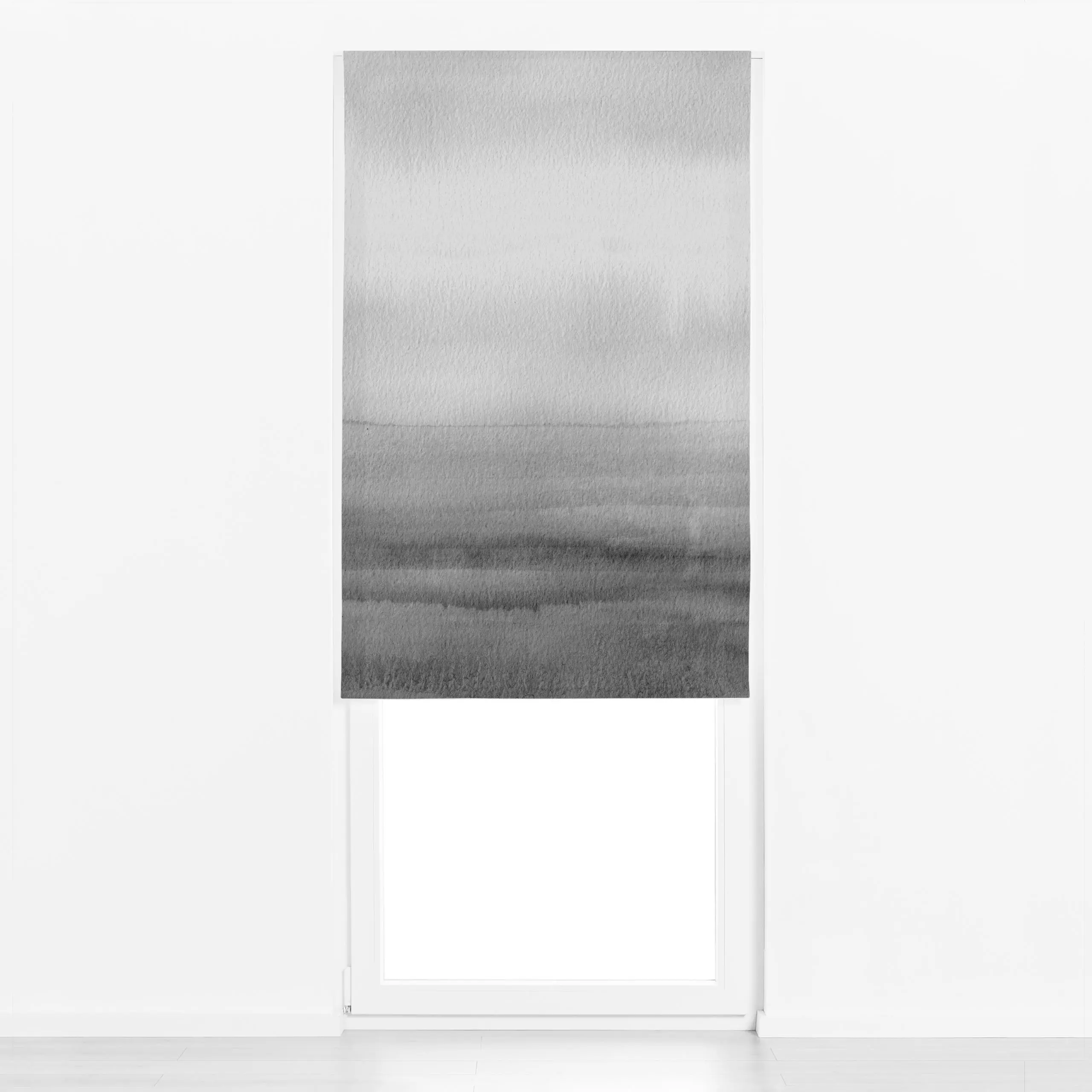 Raffrollo Winter Flair - Symbole & Muster - von „Katrin Graff"; Wasserfarben, Aquarell, Natur, schwarz, grau, skandinavisch,...