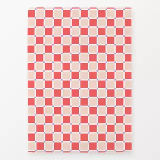 Geschirrtuch Chessboard Crossed Red