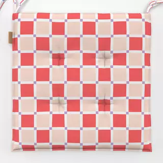 Sitzkissen Chessboard Crossed Red