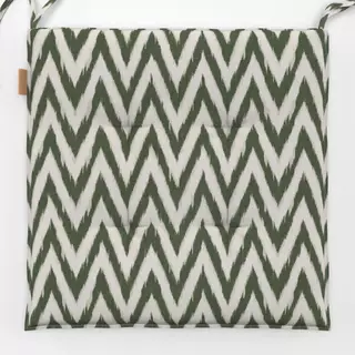 Sitzkissen Zigzag Ikat Dark Green