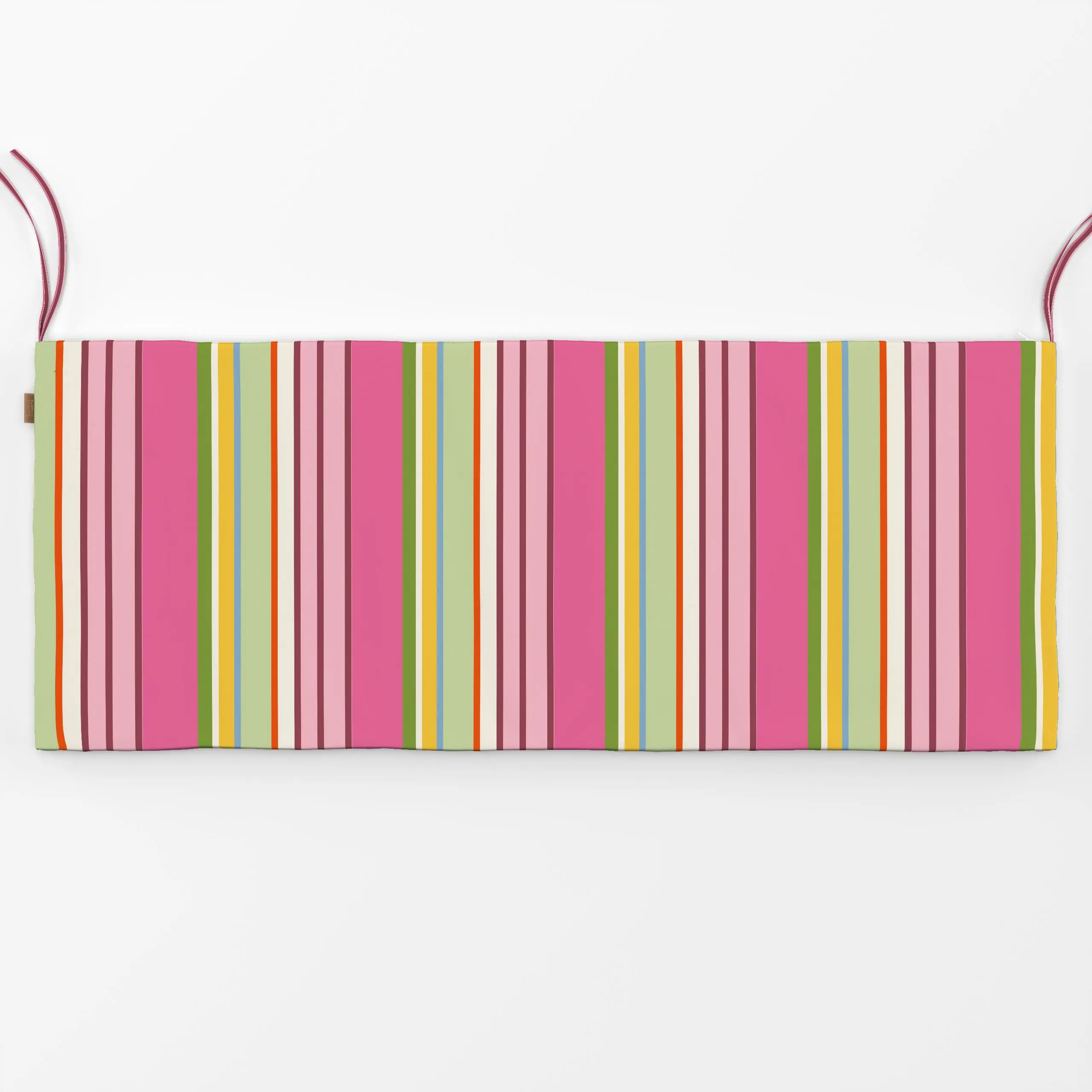 Bankauflage Bunter Sommerstreifen Mix - Sommer, Symbole & Muster, Retro & Vintage - von „Patries Elisabeth"; gelb, farbenfro...