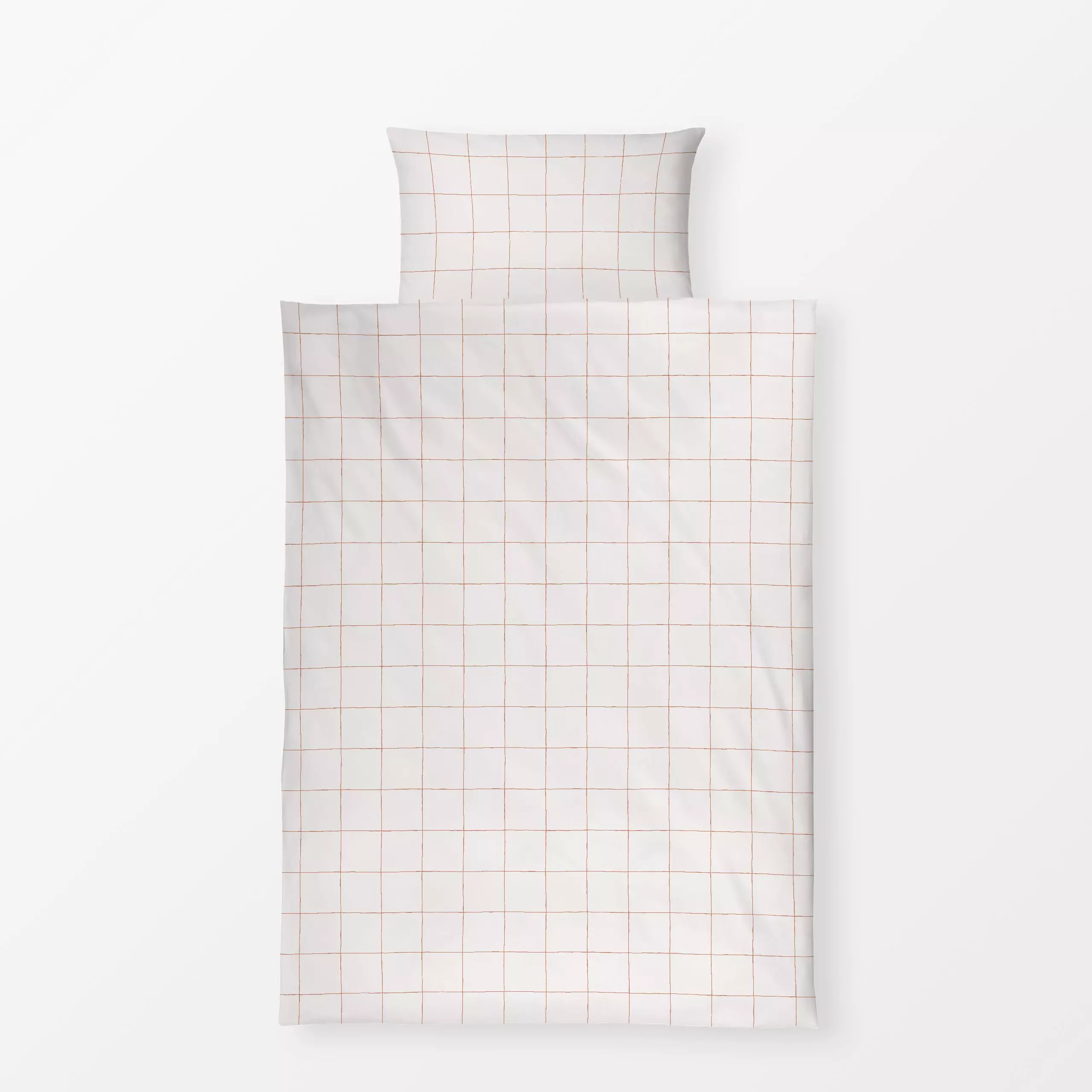 Bettwäsche Karo Muster beige rostbraun - Herbst, Symbole & Muster - von „Kathrin Woo"; boho, Herbst, Herbstdeko, organisch, ...
