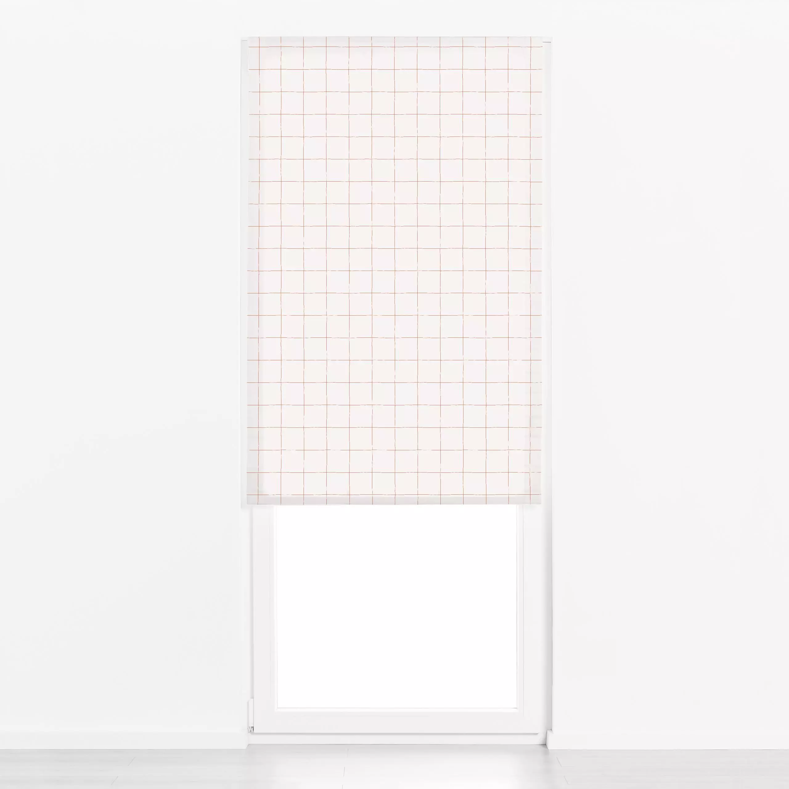 Raffrollo Karo Muster beige rostbraun - Herbst, Symbole & Muster - von „Kathrin Woo"; boho, Herbst, Herbstdeko, organisch, K...