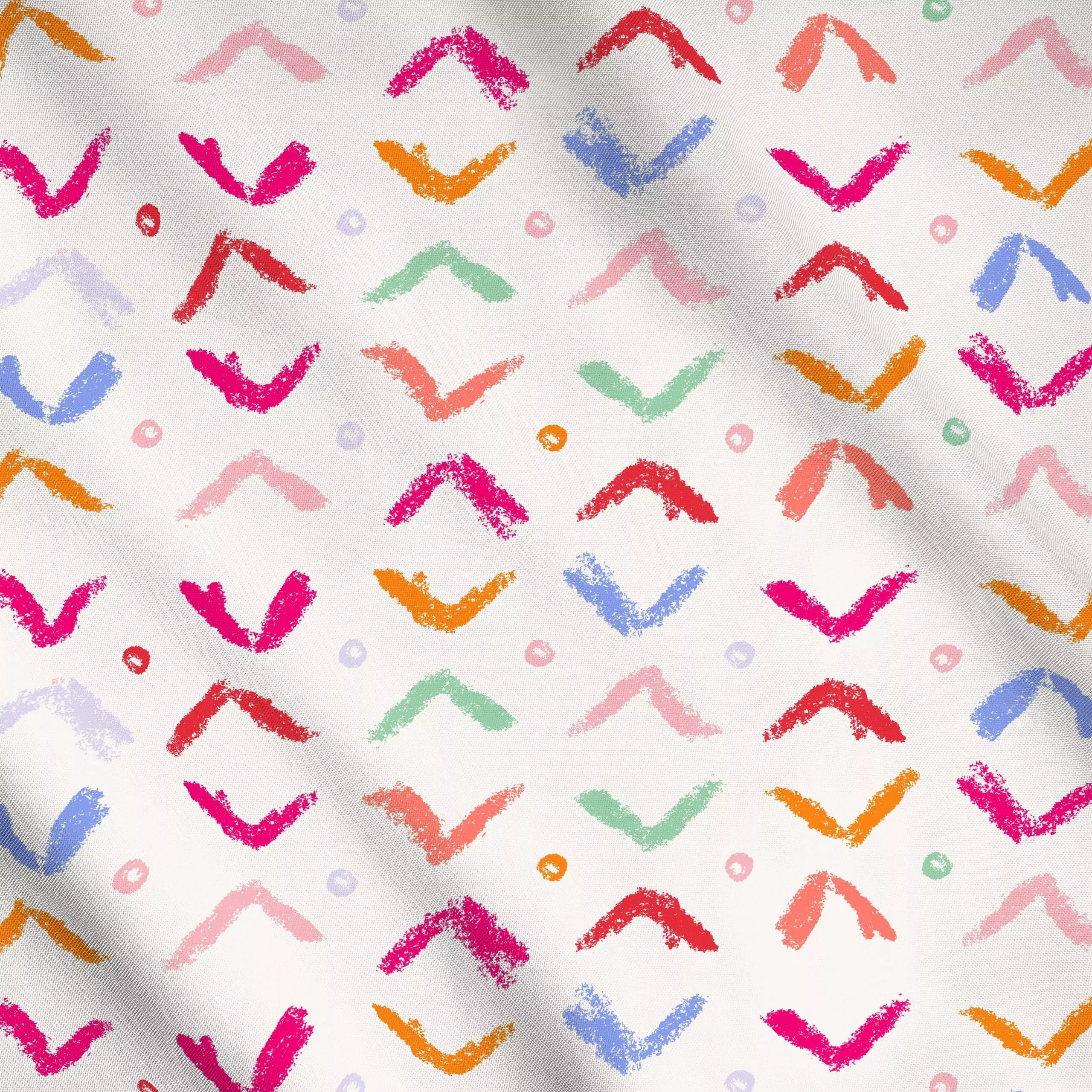Meterware Ethno Allover Form bunt, gemustert, Sommer, von Kruth Design