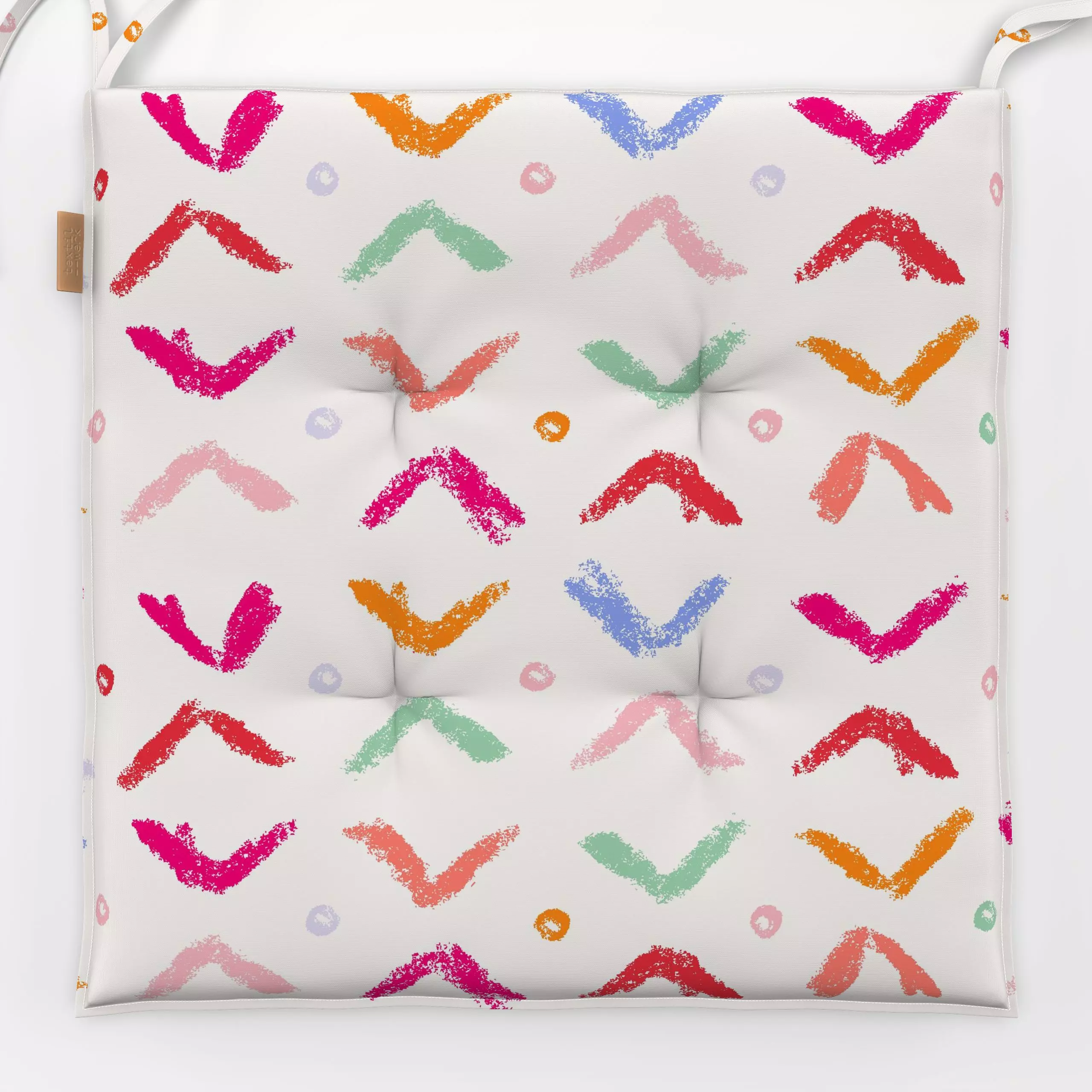 Sitzkissen Ethno Allover Form bunt - Sommer, Symbole & Muster - von „Kruth Design"; Sommer, Sommerlich, Gartendeko, Gartende...