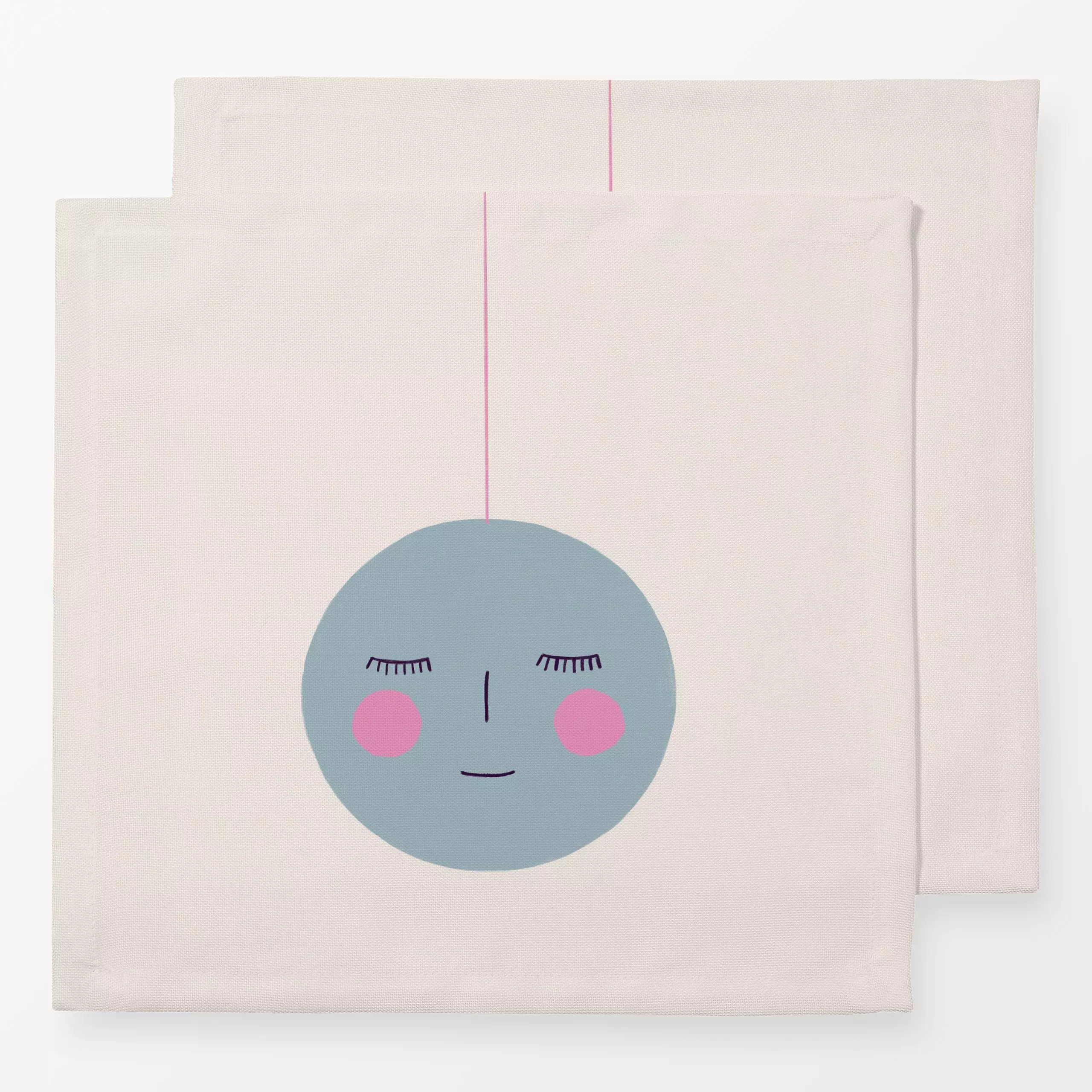 Servietten Kugel Gesicht Blau - Weihnachten - von „Sophie Augustin Illustration"; Weihnachten, modern, grafisch, weihnachtli...