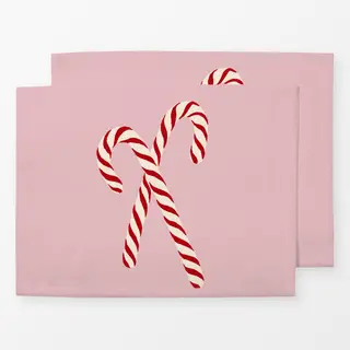 Tischset Xmas - Zuckerstange  pink