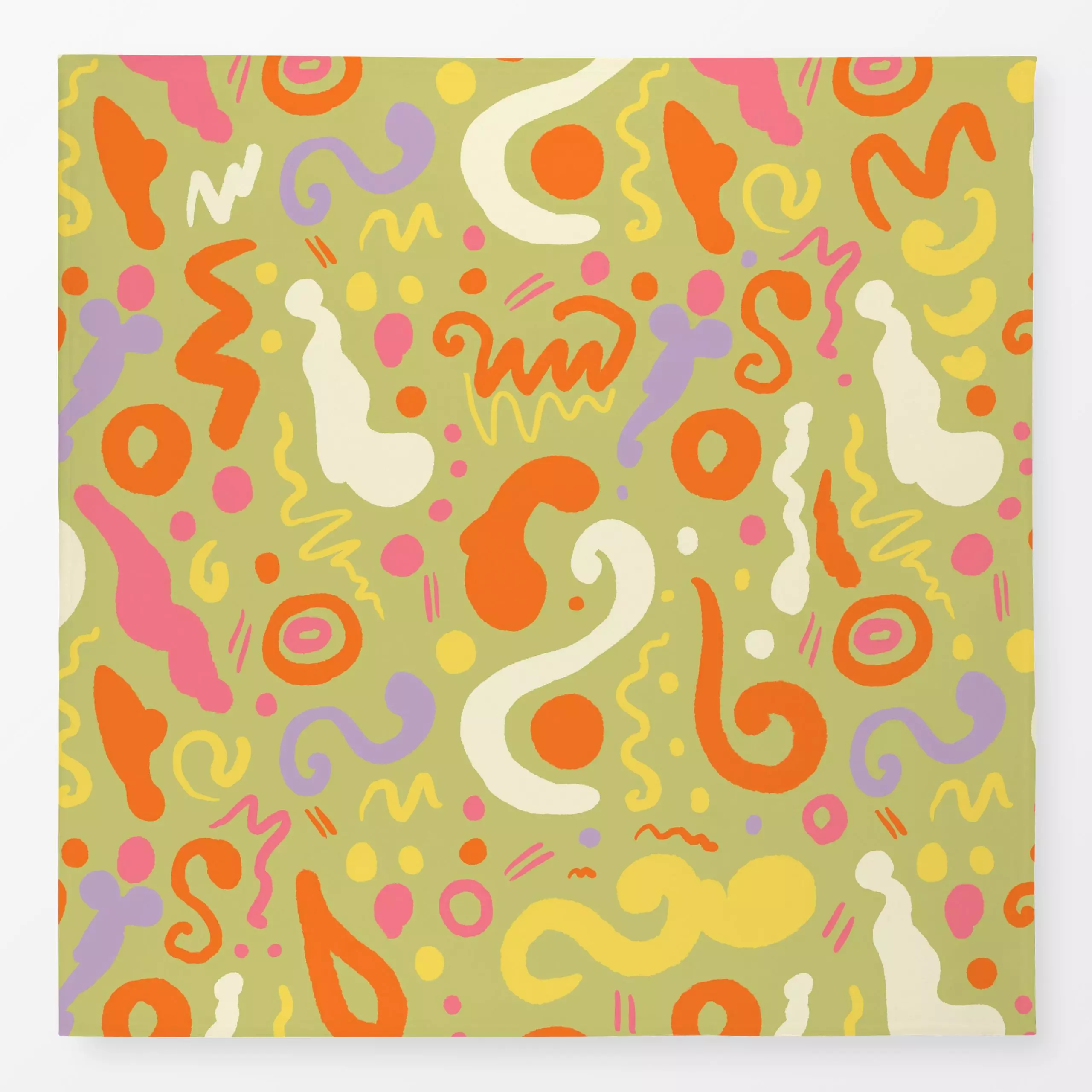 Tischdecke Muster Hellgrün - Symbole & Muster, Retro & Vintage - von „Studio Dolci"; Muster, Linien, abstrakt, rosa, Orange,...