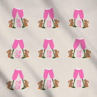 Meterware CINCIN Osterhasen Beige