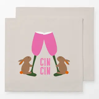 Servietten CINCIN Osterhasen Beige