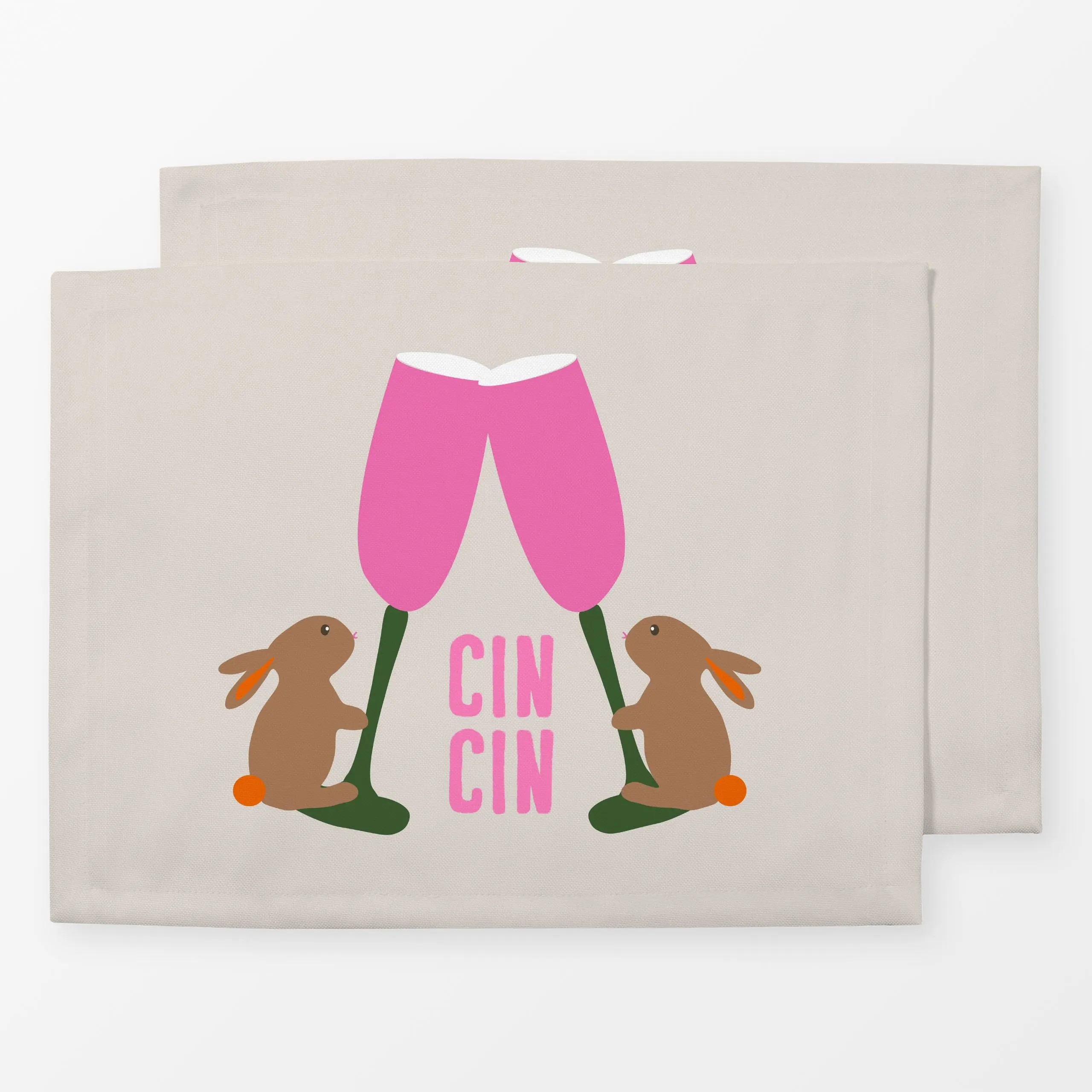 Tischset CINCIN Osterhasen Beige, Spruch, Ostern, von Alisa Knöß