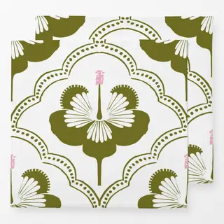 Servietten Hibiskus allover grün