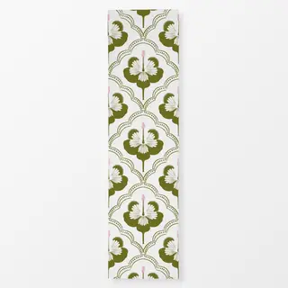 Tischläufer Hibiskus allover grün