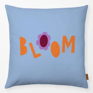 Kissen Bloom hellblau orange
