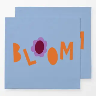 Servietten Bloom hellblau orange