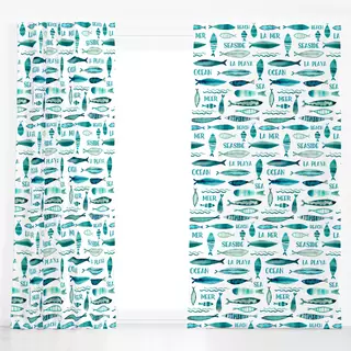 Dekovorhang Down By The Sea turquoise