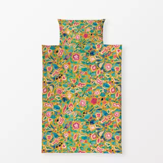 Bettwäsche Boho Hippie Flowers Mustard