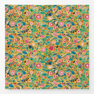 Tischdecke Boho Hippie Flowers Mustard