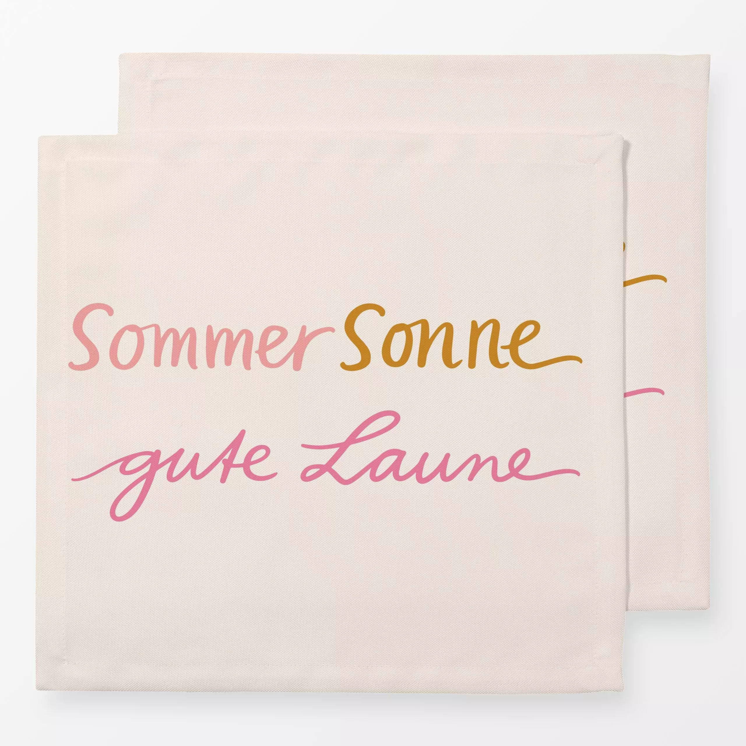 Servietten Sommer Sonne gute Laune typo - Sommer, Sprüche & Schriftzüge - von „Kathrin Woo"; Kissen, typografie, Spruchkisse...