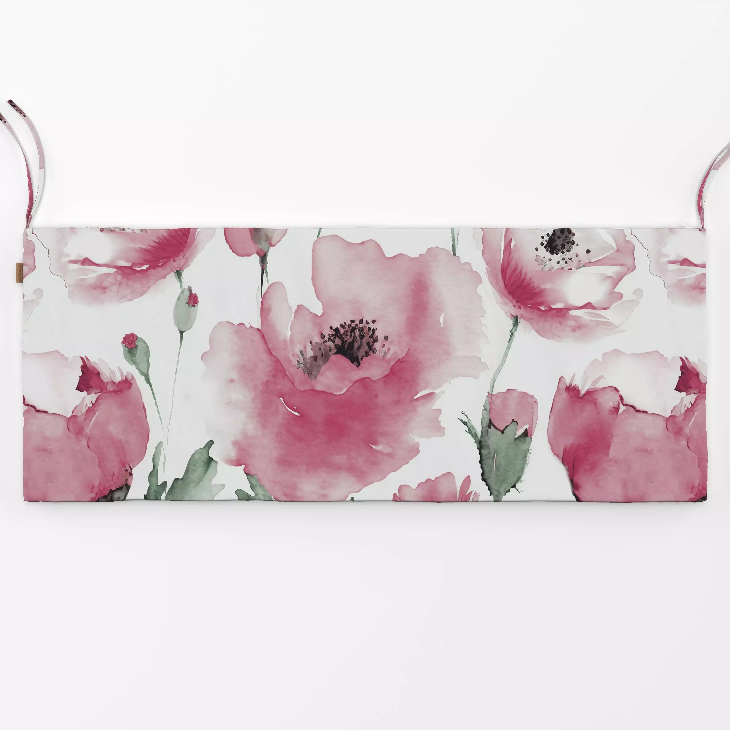 Bankauflage Poppy Spring pink - Blumen & Florales, Pflanzen & Botanik - von „Andrea Haase"; Papaya, Sommerblumen, botanik, z...