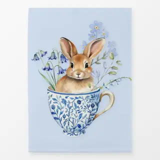 Geschirrtücher Hase in Tasse Blau