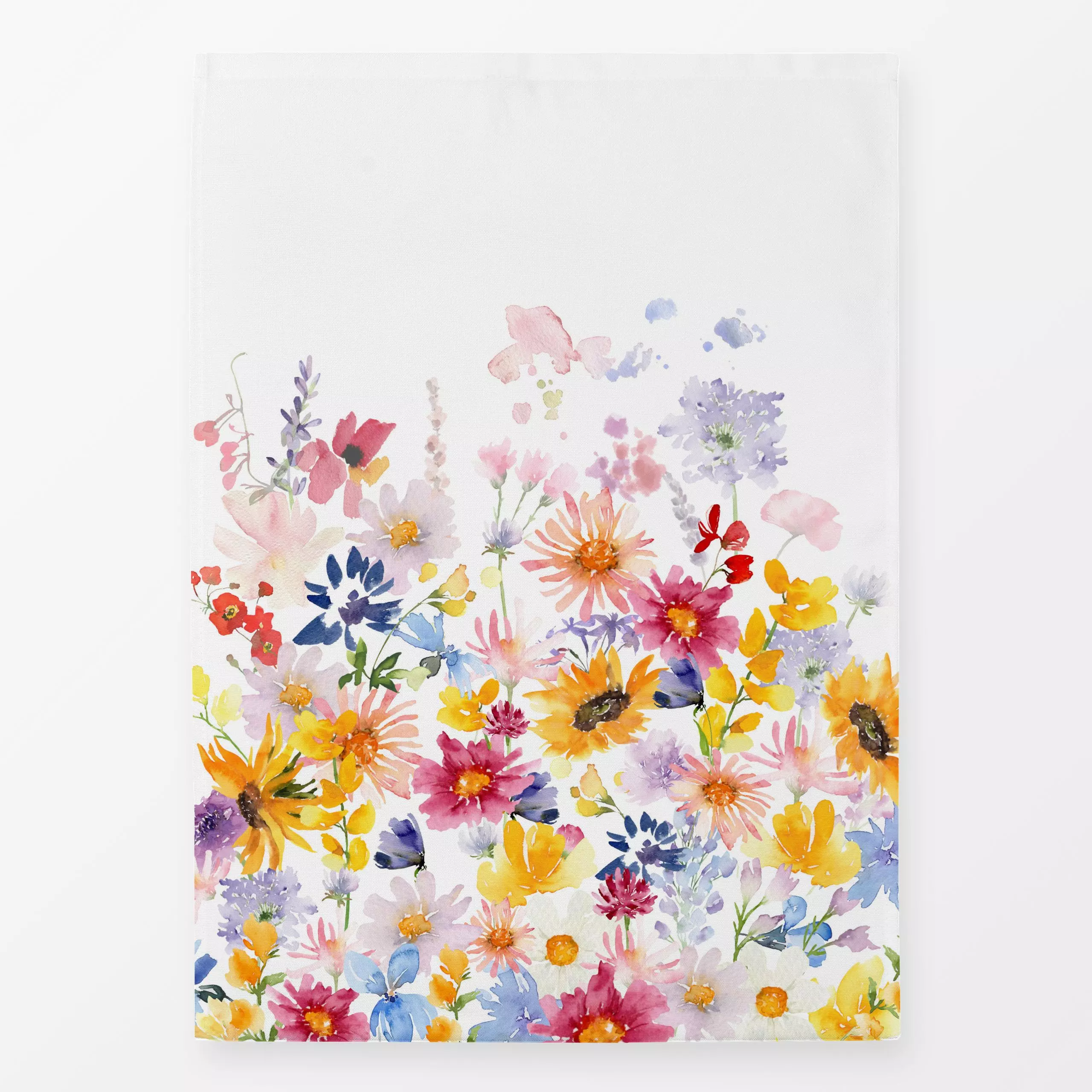 Geschirrtücher Bunte Sommer Wiese - Sommer, Pflanzen & Botanik - von „Uta Naumann"; boho, Natur, Blumen, Garten, Wildblumen,...