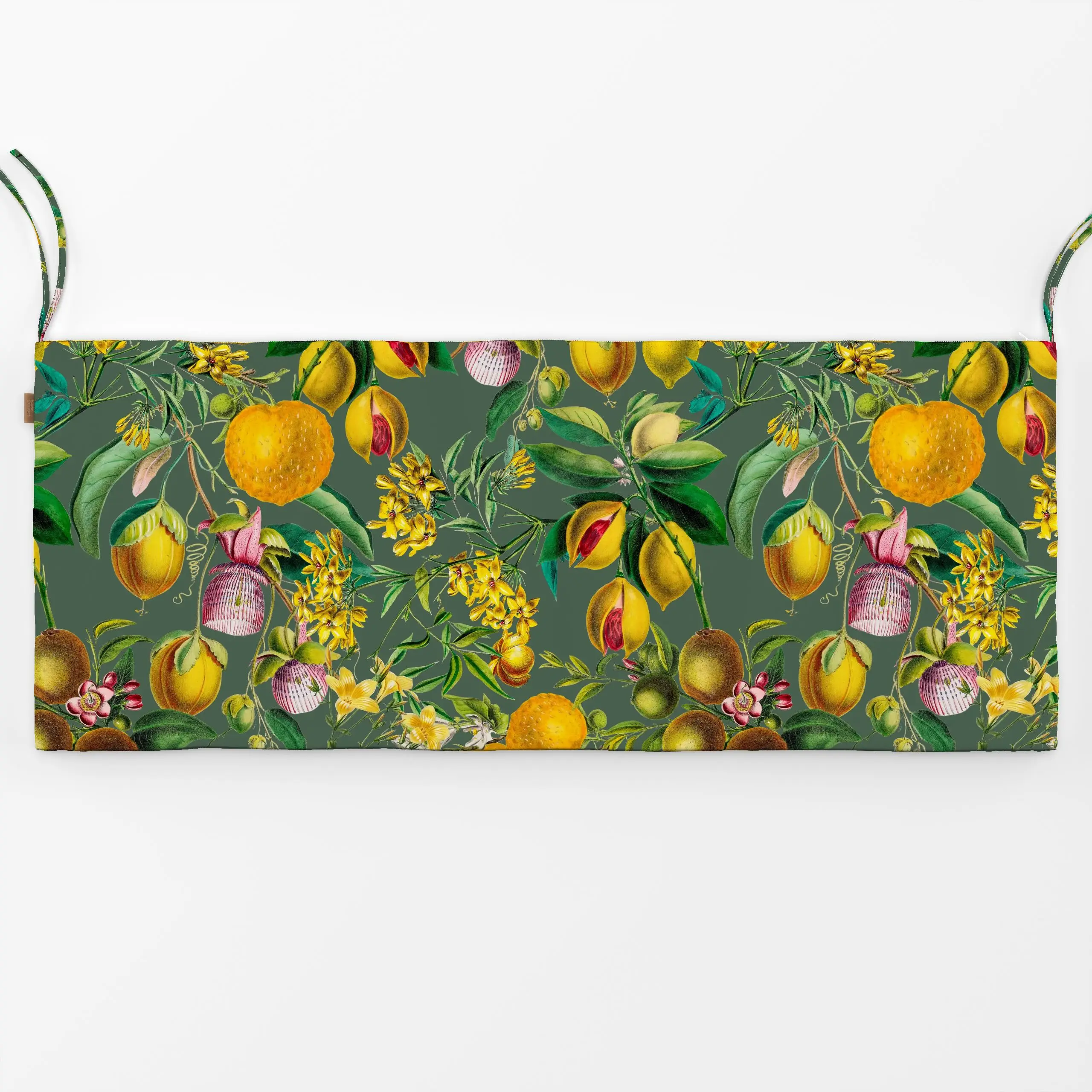 Bankauflage Tropischer Gartenzauber grün - Sommer, Pflanzen & Botanik, Früchte - von „Uta Naumann"; Obst, Muster, Natur, Gar...