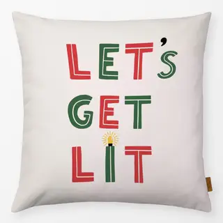 Kissen Let's Get Lit XMas Lettering